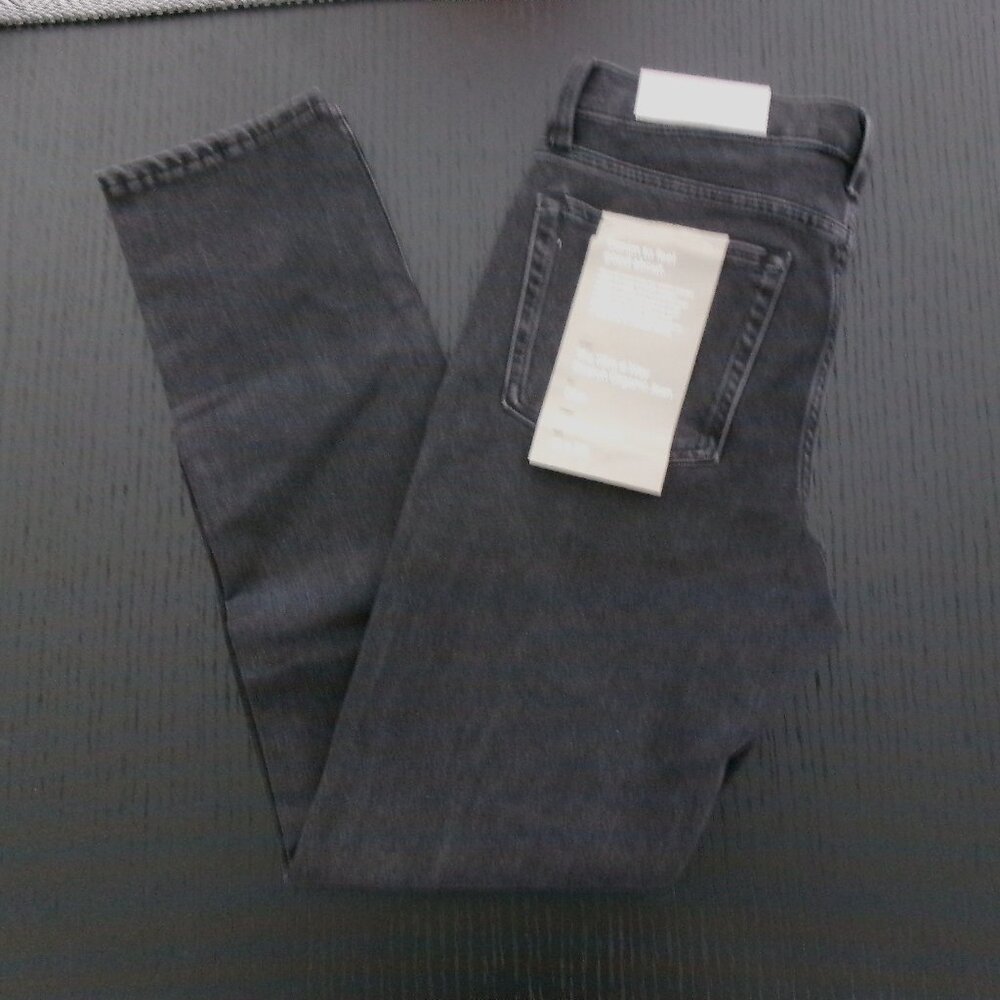 New Men's 31 x 30 EVERLANE The Slim 4-Way Stretch Organic Jeans Washed Black